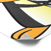 Poster met pinguïn met een cupcake (Hoek)