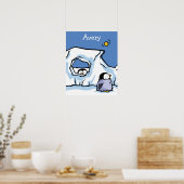 Poster met pinguïnkuiken dat verstoppertje speelt (Keuken)