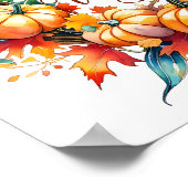 Poster met pompoen en maïskrans (Hoek)