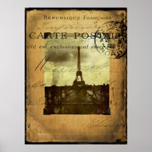 Poster met poststempel