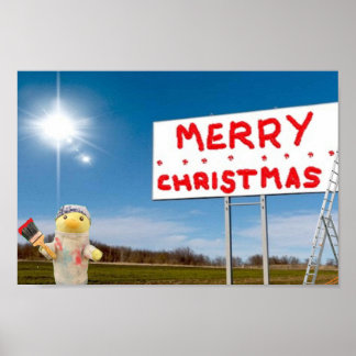 Poster met prettige kerstgraffiti