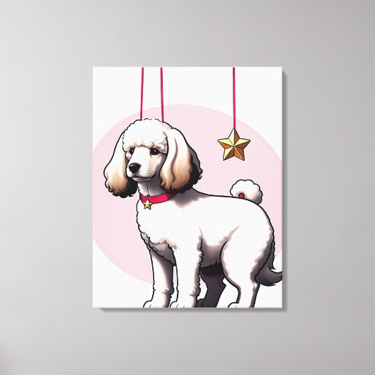 Poster met puppy-illustratie canvas afdruk (Voorkant)