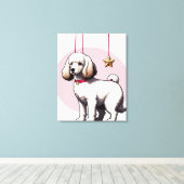 Poster met puppy-illustratie canvas afdruk (Insitu (Houten vloer))