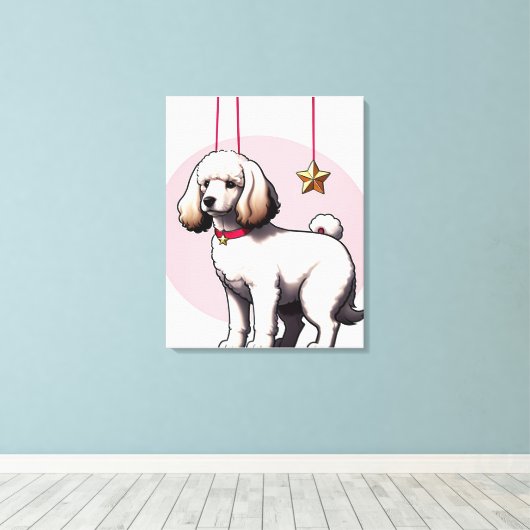 Poster met puppy-illustratie canvas afdruk (Insitu (Houten vloer))