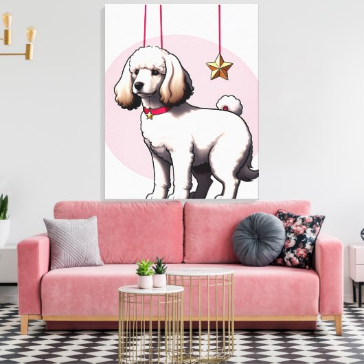 Poster met puppy-illustratie canvas afdruk (Insitu (Woonkamer))