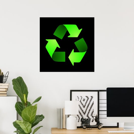 Poster met recyclingsymbool (Thuiskantoor)