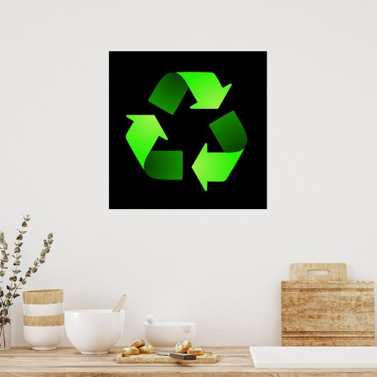 Poster met recyclingsymbool (Keuken)