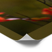 Poster met rode bladeren en takken (Hoek)