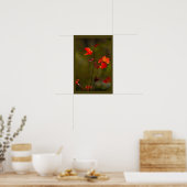 Poster met rode bladeren en takken (Keuken)
