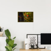 Poster met rode bladeren en takken (Thuiskantoor)