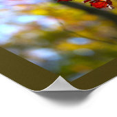Poster met rode bladeren en takken (Hoek)