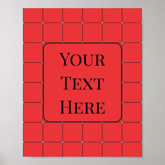 Poster met rode blokken (Voorkant)