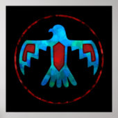 Poster met rode en blauwe ondervoed (Voorkant)