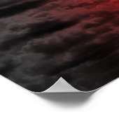 Poster met rode en zwarte wolken (Hoek)