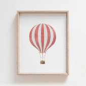 Poster met rode hete luchtballon voor kinderkamer 