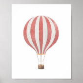 Poster met rode hete luchtballon voor kinderkamer  (Voorkant)