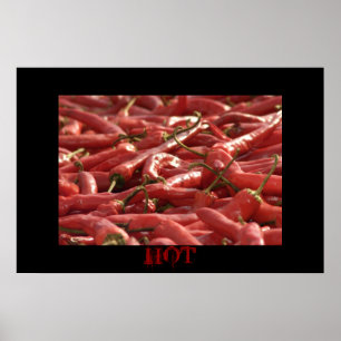 Poster met rode, hot Chilies