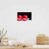 Poster met rode kerstversiering (Keuken)