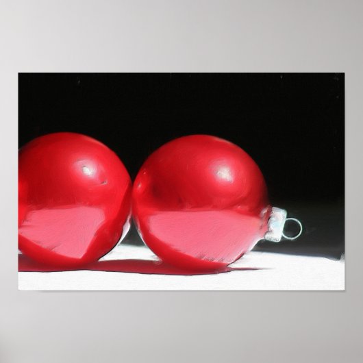 Poster met rode kerstversiering (Voorkant)