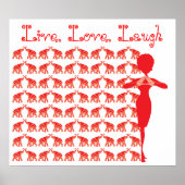 Poster met rode olifant (Voorkant)