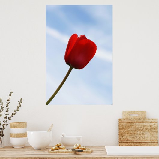 Poster met rode tulpen (Keuken)