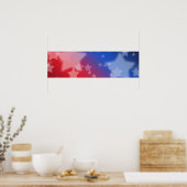 Poster met rode witte en blauwe sterren (Keuken)