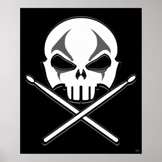 Poster met rots en rolstenen zware metalen Poster  (Voorkant)