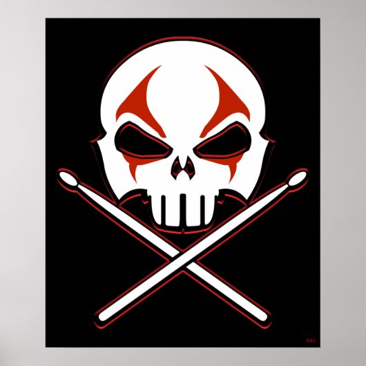 Poster met rots en rolstenen zware metalen Poster  (Voorkant)