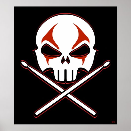 Poster met rots en rolstenen, zware metalen Poster (Voorkant)