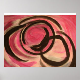 Poster met roze en zwarte ringen