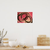 Poster met roze en zwarte ringen (Keuken)