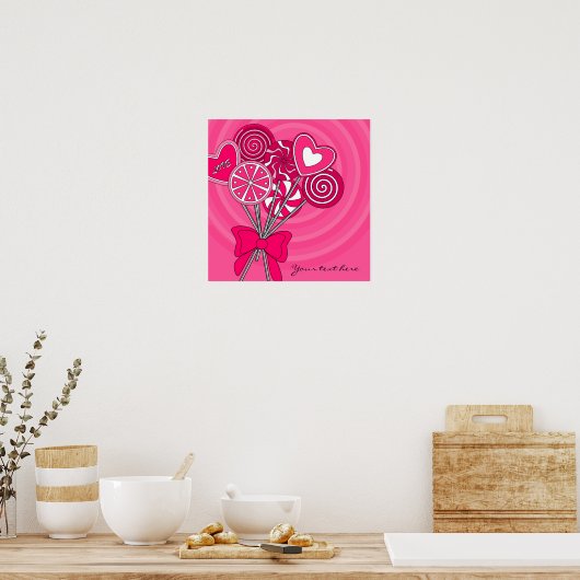 Poster met roze lolly (Keuken)