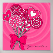 Poster met roze lolly (Voorkant)