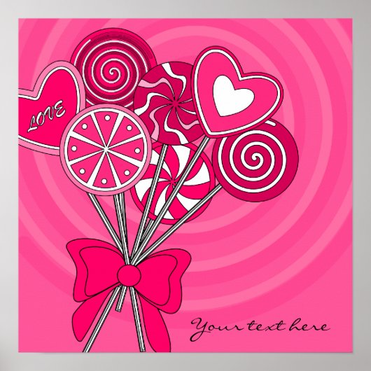 Poster met roze lolly (Voorkant)