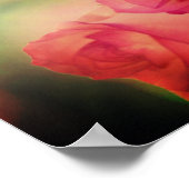 Poster met roze rozen en opbeurende spreuk (Hoek)