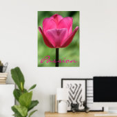 Poster met Roze Tulp Passie (Thuiskantoor)