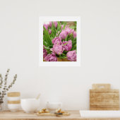Poster met roze tulpen (Keuken)