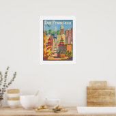Poster met San Francisco Motive (Keuken)
