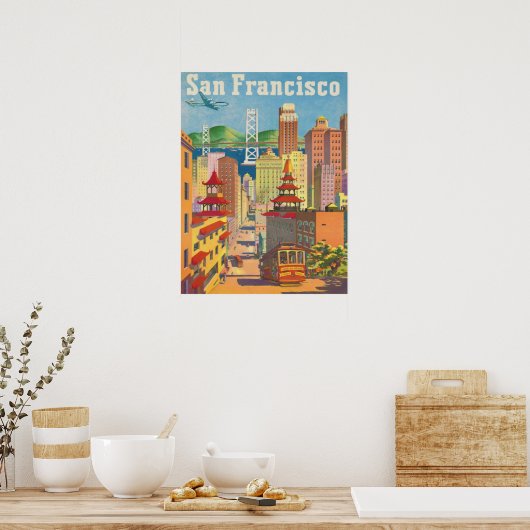 Poster met San Francisco Motive (Keuken)