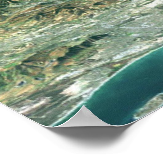 Poster met satellietAfbeelding boven Kaapstad (Hoek)