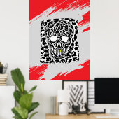 Poster met Schedelontwerp (Thuiskantoor)