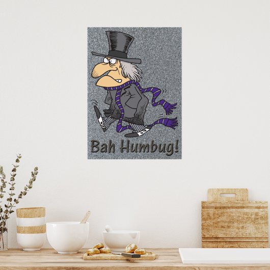 Poster met schuifwiel en Bah Humbug (Keuken)