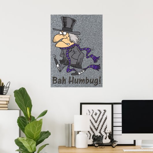 Poster met schuifwiel en Bah Humbug (Thuiskantoor)