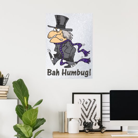 Poster met schuifwiel en Bah Humbug (Thuiskantoor)