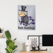 Poster met schuifwiel en Bah Humbug (Thuiskantoor)