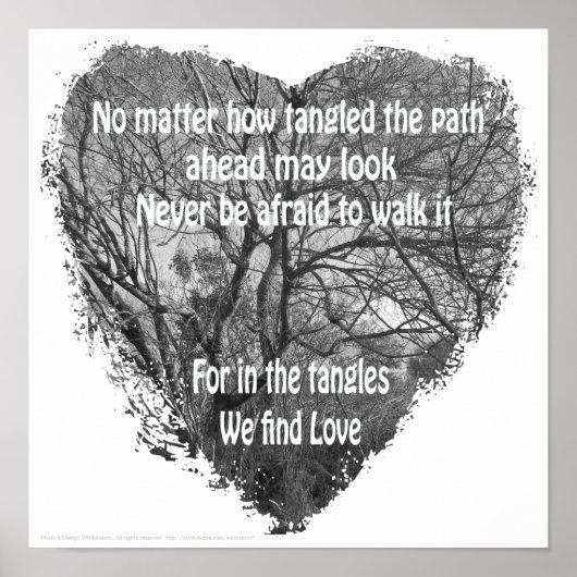 Poster met schuin hart (Voorkant)