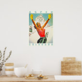 Poster met  skiafdrukken van Aspen (Keuken)
