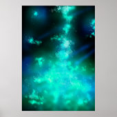 Poster met smaragdgroene nachthemel (Voorkant)
