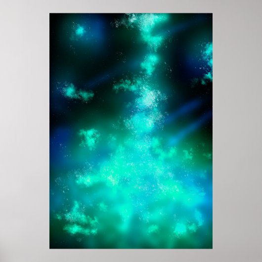 Poster met smaragdgroene nachthemel (Voorkant)