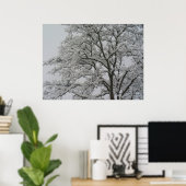 Poster met sneeuwbedekking eiken (Thuiskantoor)